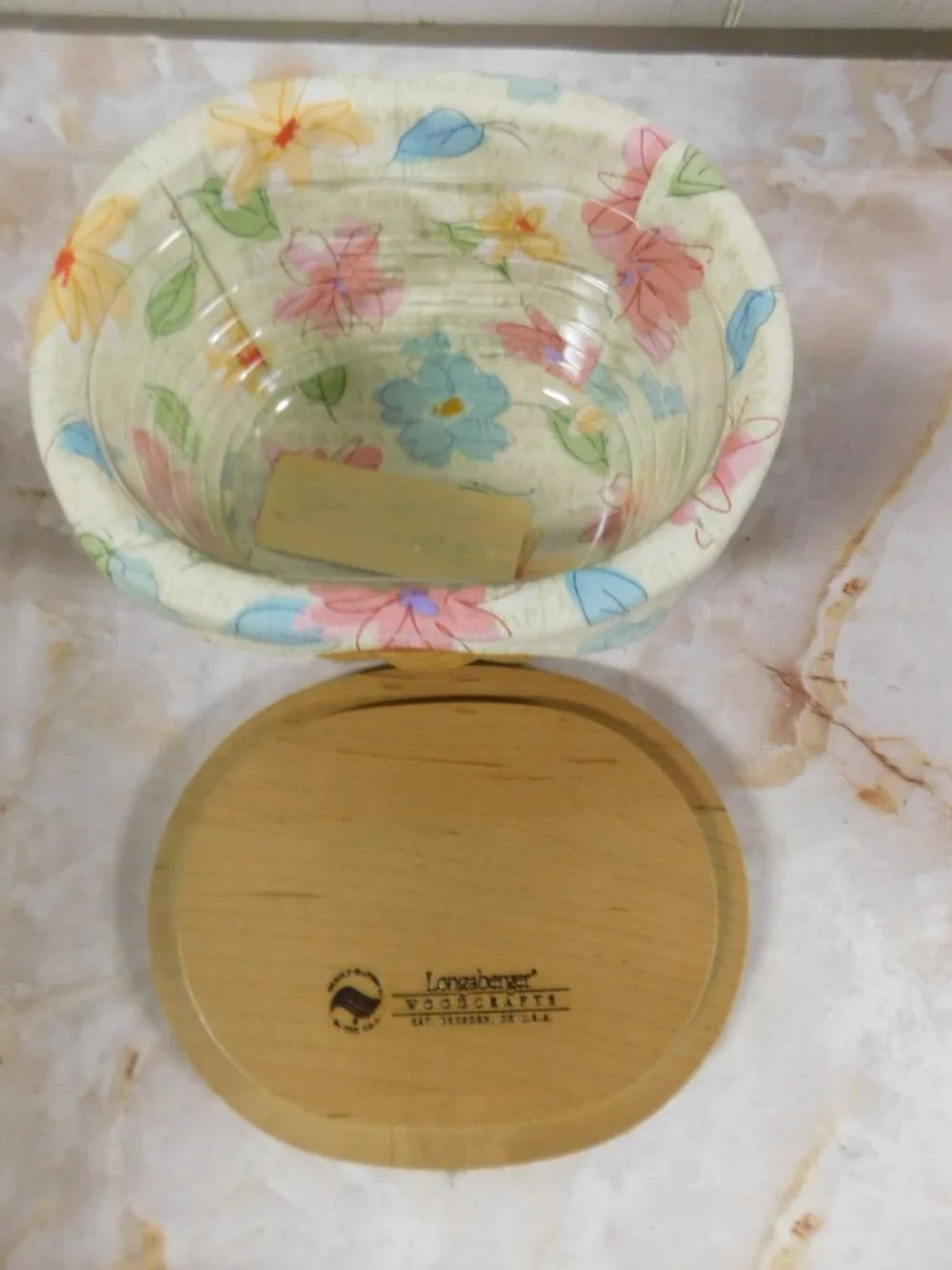 Longaberger 2008 Mother's Day Basket Combo Protector Liner & Lid